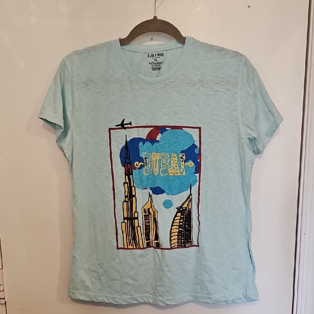 Dubai Graphic T-Shirt in Light Blue